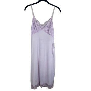 Vassarette Vintage Floral Lace Slip Dress Purple S Retro Pin Up Retro Feminine